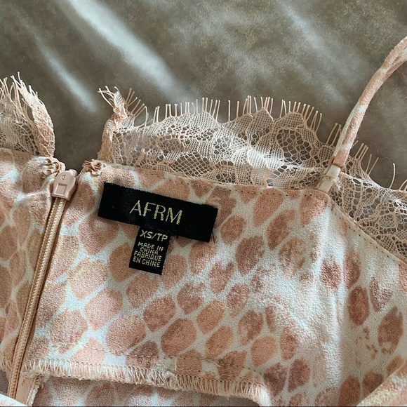 AFRM Kidd Mini Slip Dress - Pastel Pink Snake - Picture 6 of 6